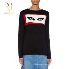 Женщин Кашемировый мода вязаный шерстяной свитер с глазами